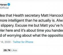 One Direction’s Niall Horan hits out at “smug and slippery” Matt Hancock