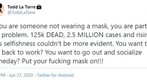 QUEENSRŸCHE’s TODD LA TORRE: ‘If You Are Someone Not Wearing A Mask, You Are Part Of The Problem’