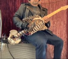 A man has turned his dead uncle’s skeleton into a guitar
