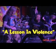 EXODUS, MACHINE HEAD, HIRAX Members Perform ‘A Lesson In Violence’ At TOM HUNTING Benefit Concert (Video)