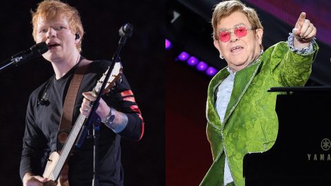 Ed Sheeran performs snippet of Elton John Christmas song collaboration