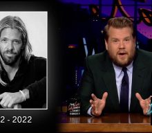 James Corden pays tribute to “bright light” Taylor Hawkins on ‘The Late Late Show’