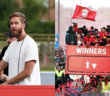 Calvin Harris performs on Liverpool FC bus parade after Champion’s League final