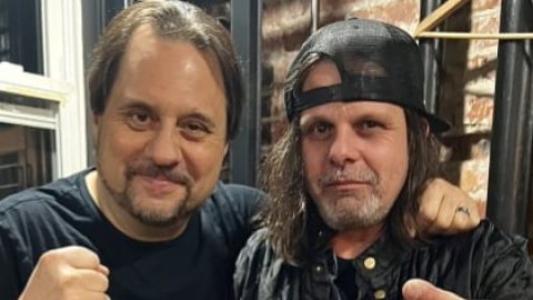 TESTAMENT’s Original Drummer LOUIE CLEMENTE Attends Band’s Concert On Long Island (Photo)