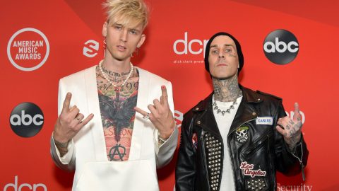Travis Barker joins Machine Gun Kelly for first performance since hospitalisation