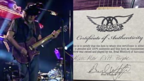 EDDIE VAN HALEN’s Guitar Gift To AEROSMITH’s BRAD WHITFORD Can Be Yours For $26,000