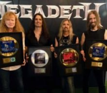 Watch MEGADETH Receive Platinum And Gold Records After Los Angeles Concert